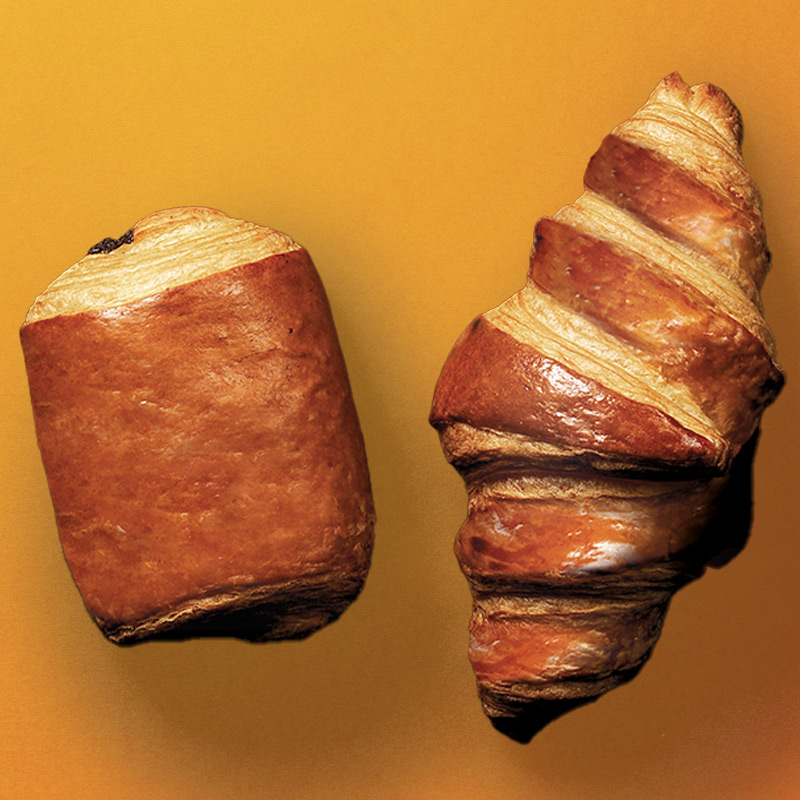 3 croissants + 3 pains choc